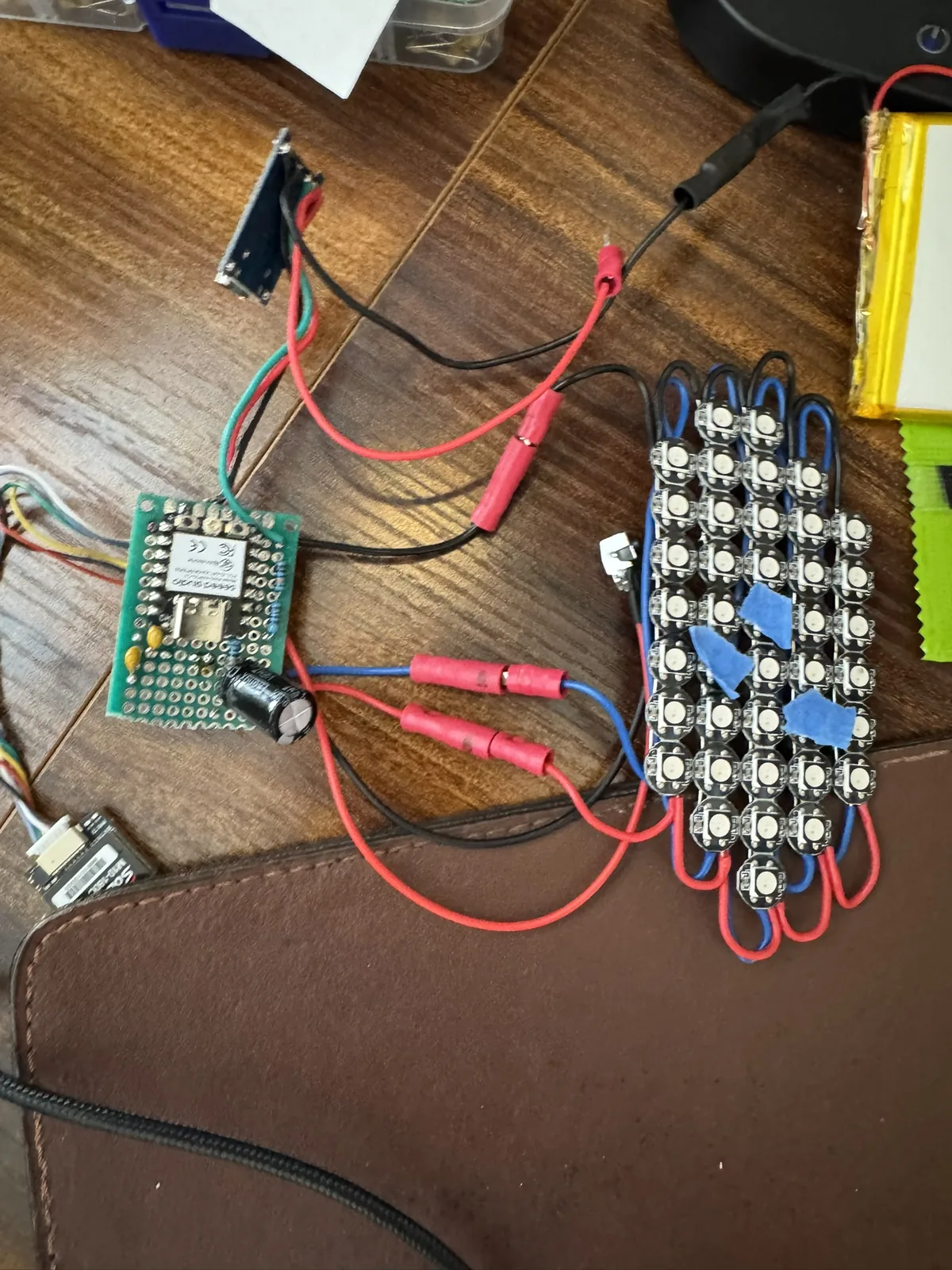 Hand-soldered LED prototype